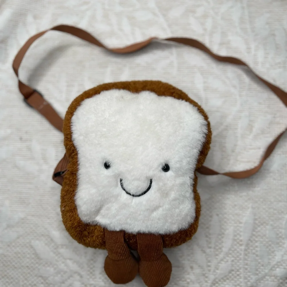 💕Bundle 3 for $20 Adorable Toast-Shaped Kids Bag - Brown and White 6x7